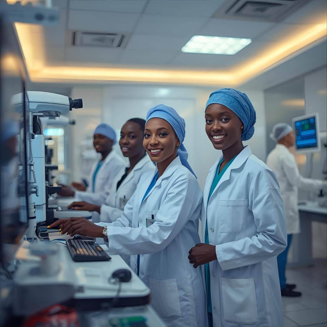 Nextoria Health hero image with medical professionals and equipment